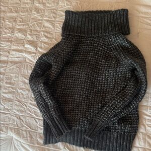 LOFT Charcoal Cowl Neck Sweater